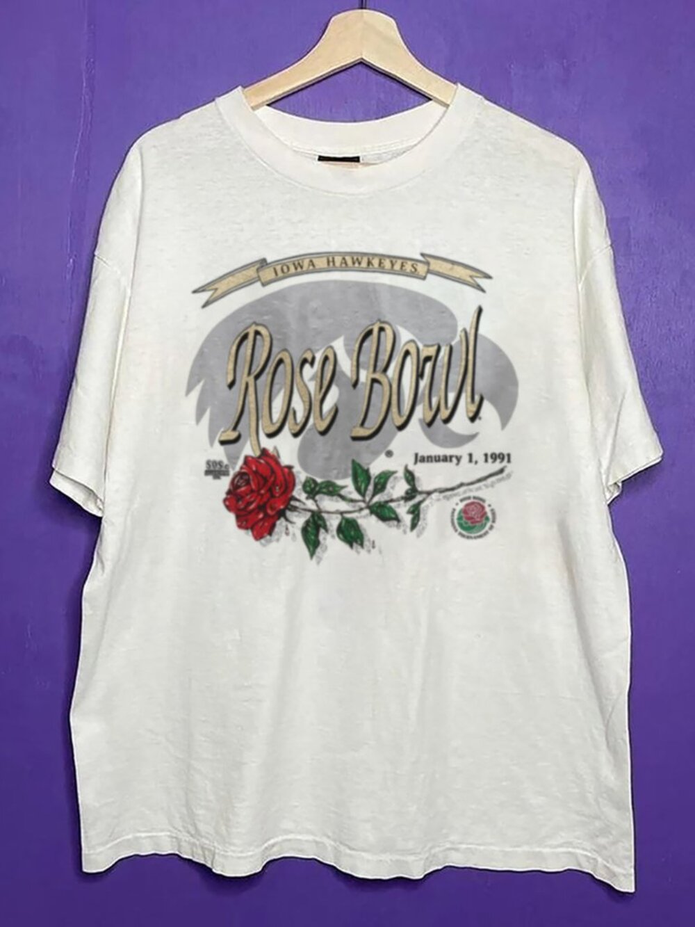 1991 Vintage Iowa Hawkeyes Football Rose Bowl Shirt, University of Iowa Shirt